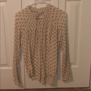 Brown and cream pattern shirt